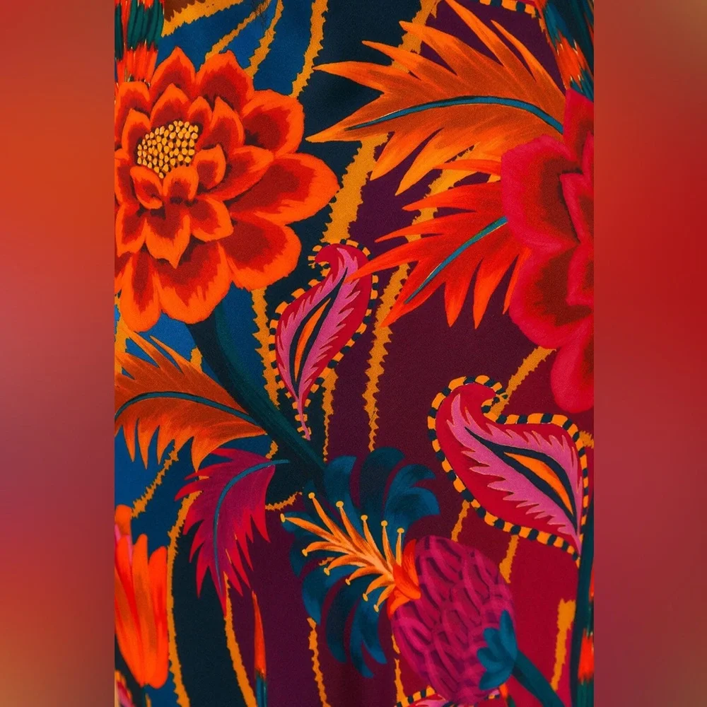 🌺🎉HP🎉🌺 NWT Farm Rio Vintage Wave Multicolor Sleeveless Maxi Dress - Picture 10 of 16